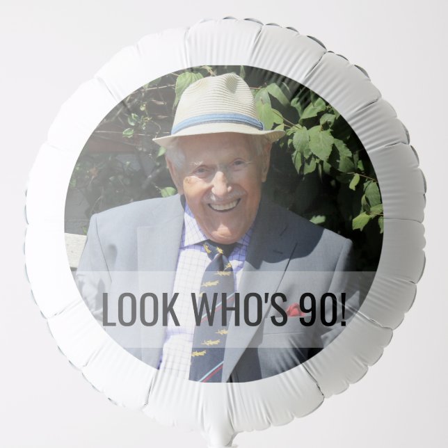 90th Birthday Custom Photo Balloon (Front)