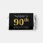 [ Thumbnail: 90th Birthday — Elegant, Faux Gold Look 90 + Name ]