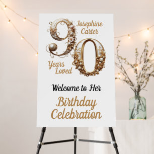 90th Birthday Elegant Party Foam Board