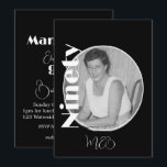 90th Birthday Elegant  Photo Invitation<br><div class="desc">A birthday invitation featuring a personal photo on a black and white  background.
Change the age for any age not just 90.
Change the image with your own photo,  and the initials for your own monogram.
Easily change all your information for your own custom personal birthday invitation.</div>