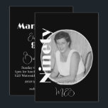 90th Birthday Elegant  Photo Invitation<br><div class="desc">A birthday invitation featuring a personal photo on a black and white  background.
Change the age for any age not just 90.
Change the image with your own photo,  and the initials for your own monogram.
Easily change all your information for your own custom personal birthday invitation.</div>