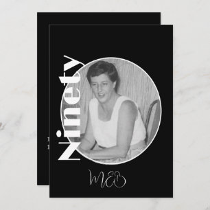 90th Birthday Elegant Photo Invitation