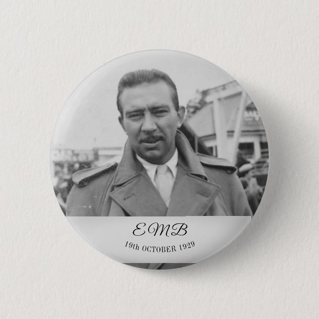 90th Birthday Elegant Photo Monogram Male Birthday Button (Front)