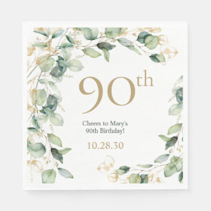 90th Birthday Eucalyptus Napkins