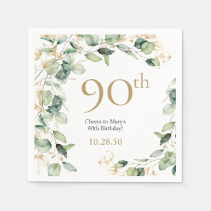 90th Birthday Eucalyptus Napkins