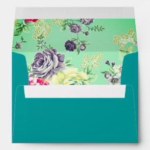 90th Birthday  Floral Rose Monogram Gold Envelope