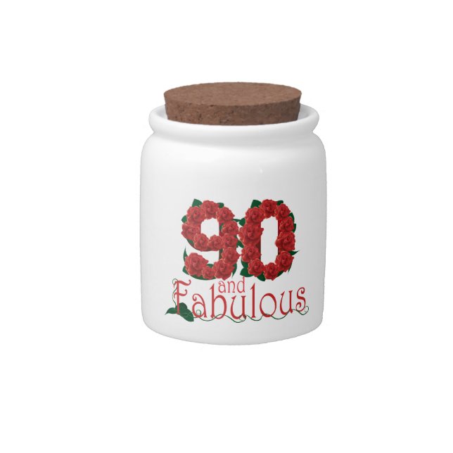 90th birthday flower candy jar (Front)
