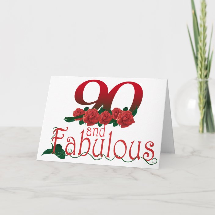 90th birthday flower card
