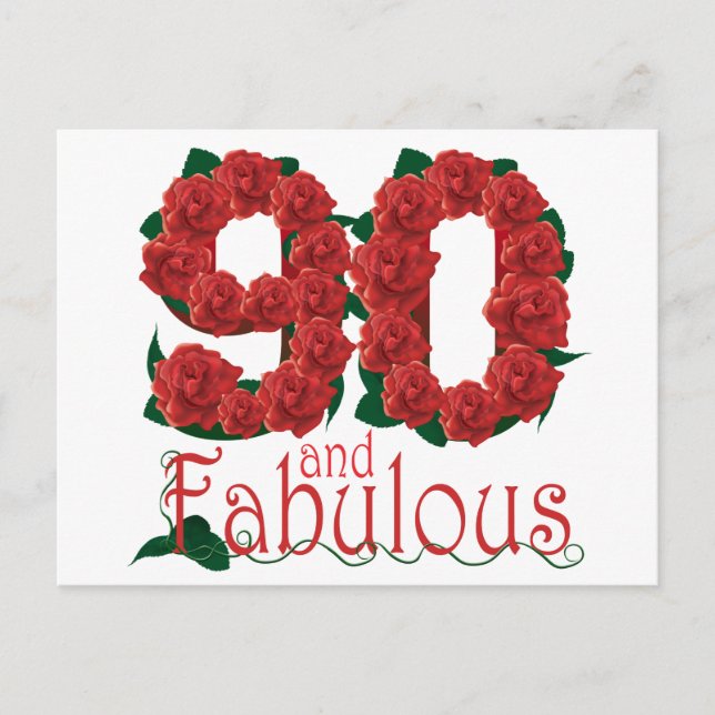 90th birthday flower postcard (Front)