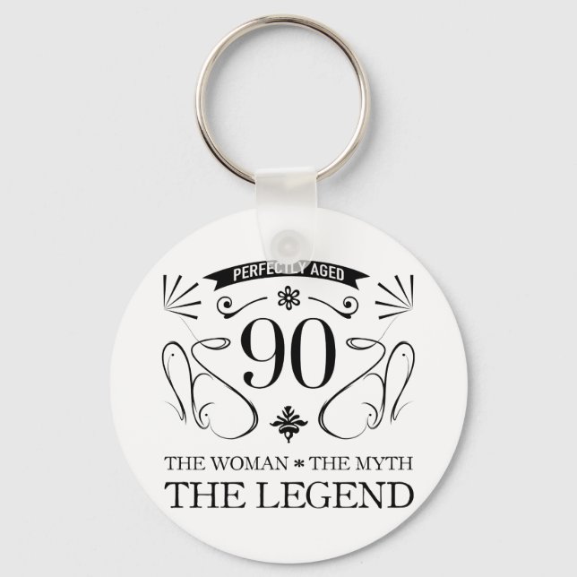 90th Birthday For Women Keychain (Front)