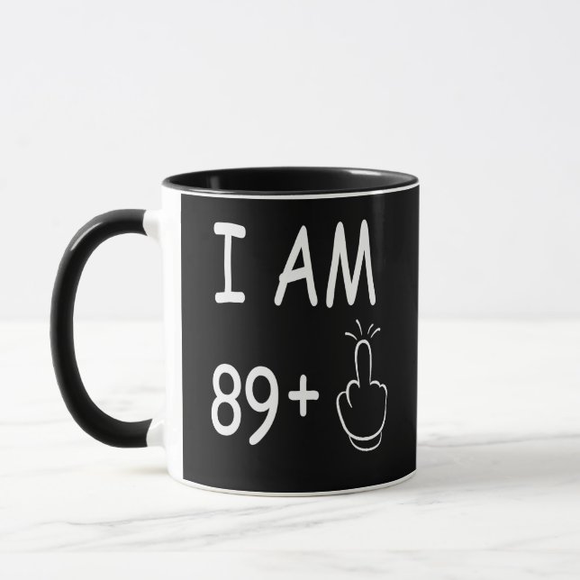 90th Birthday, Funny Birthday Mug (Left)