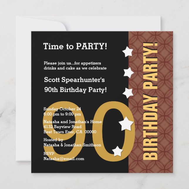90th Birthday Funny NOT Over the Hill Z90C Invitation (Front)