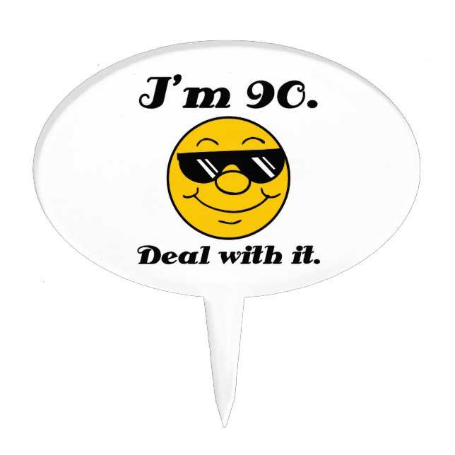 90th Birthday Gag Gift Cake Topper (Front)