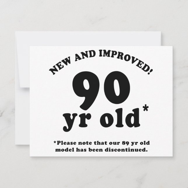 90th Birthday Gag Gifts Card (Front)