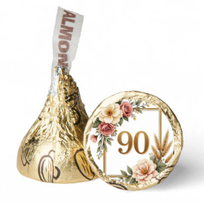 90th Birthday Grandma Floral Gold Frame Hershey®'s Kisses®