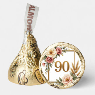 90th Birthday Grandma Floral Gold Frame Hershey®'s Kisses®