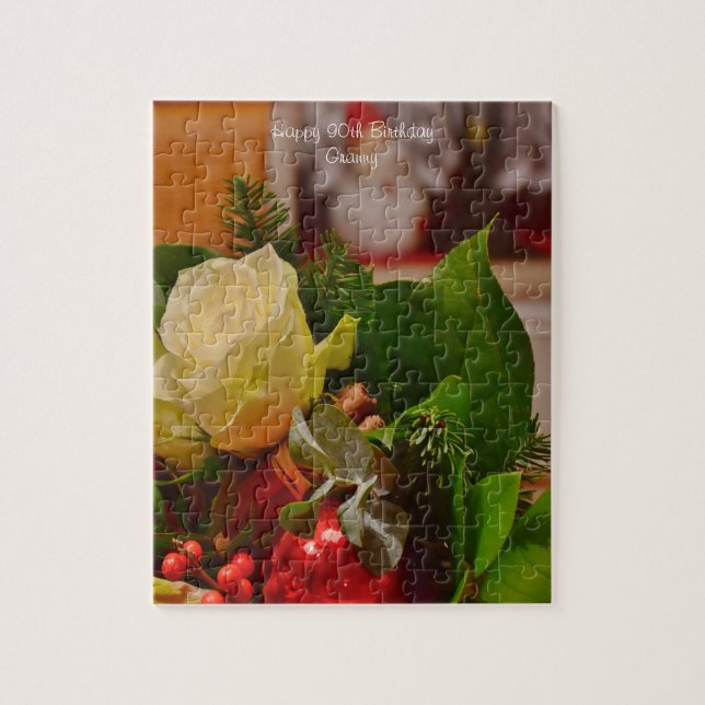 90th Birthday Grandmother. Jigsaw Puzzle (Vertical)