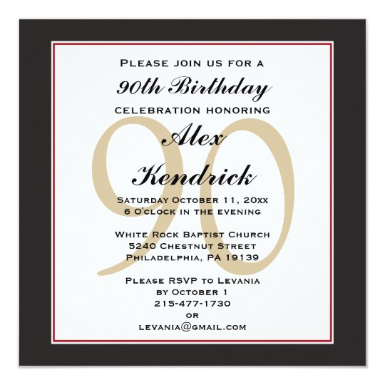 90th birthday invitation zazzle com 90th birthday invites templates