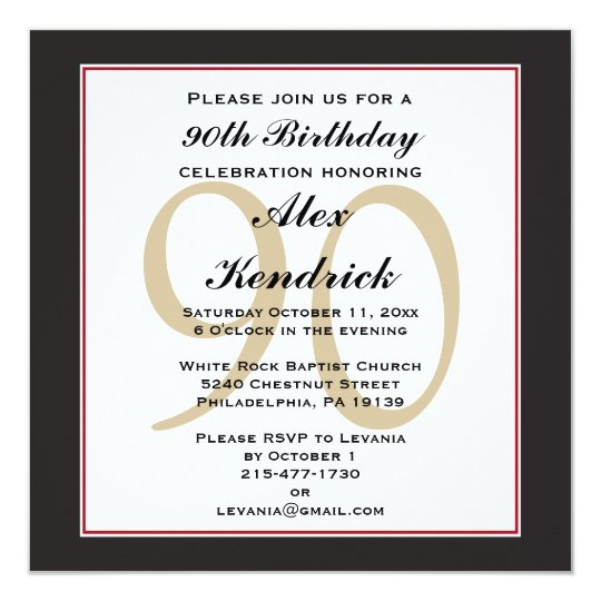 90th Birthday Invitation | Zazzle.com