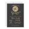 90th Birthday Invitation Black and Gold Glitter