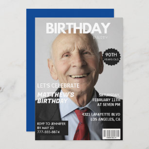 90th birthday invitations Men Him Magazine Cover