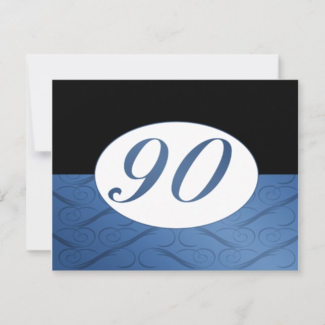 90th Birthday Invite (Blue) (Front)