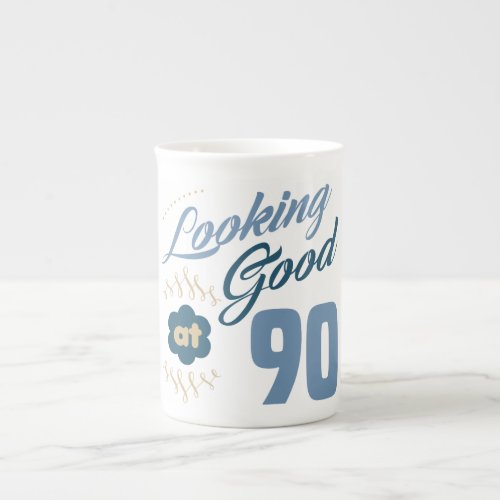 90th Birthday Looking Good Bone China Mug