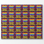 [ Thumbnail: 90th Birthday: Loving Hearts Pattern, Rainbow # 90 Wrapping Paper ]