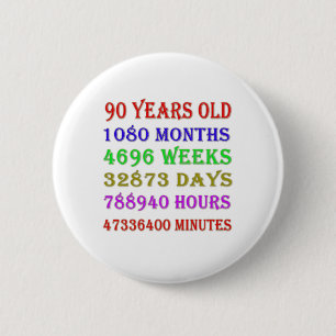 90th Birthday Milestones Button
