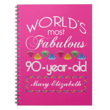 90th Birthday Most Fabulous Colorful Gems Pink