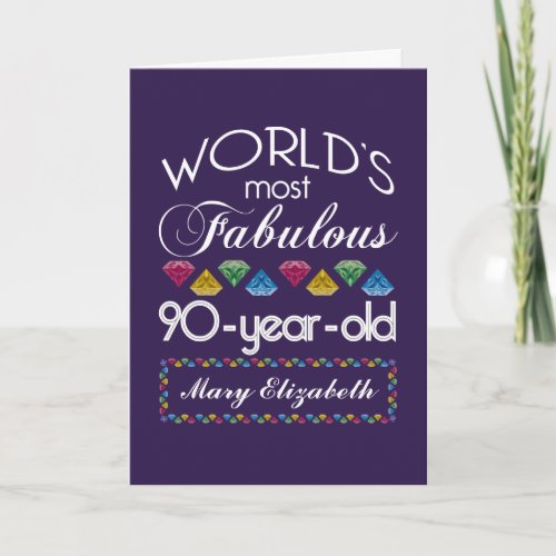90th Birthday Most Fabulous Colorful Gems Purple