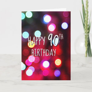 90th Birthday Neon Party Lights Card