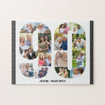 90th Birthday Number 90 Custom Photo Jigsaw Puzzle<br><div class="desc">Create your own photo puzzle for a unique 90th birthday gift. Holding 16 custom photos, the photo puzzle can be further personalized with a name and date of birth. The number 90 photo collage has a variety of landscape, square and portrait photos, giving you lots of flexibility in placing your...</div>