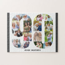 90th Birthday Number 90 Custom Photo Jigsaw Puzzle
