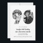 90th Birthday Number 90 Photo Collage Black White Invitation<br><div class="desc">Mark ninety years of wonderful memories and adventures with this captivating 90th Birthday Number Photo Collage. This customizable template is the perfect blend of creativity and sentiment, allowing you to create a truly memorable gift for your loved one's special day. Capture the essence of incredible years in a single masterpiece...</div>