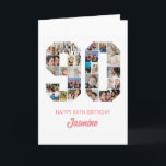 90th Birthday Number 90 Photo Collage Personalized Card<br><div class="desc">Celebrate momentous 90th Birthday with this cute card. It's a personalized photo collage birthday card that allows you to create a truly unique and memorable design. This customizable template lets you insert your own cherished photos, capturing the precious moments throughout the year. This custom card is perfect for commemorating your...</div>