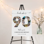 90th Birthday Number 90 Photo Collage Welcome Foam Board<br><div class="desc">Mark ninety years of wonderful memories and adventures with this captivating 90th Birthday Number Photo Collage. This customizable template is the perfect blend of creativity and sentiment, allowing you to create a truly memorable gift for your loved one's special day. Capture the essence of incredible years in a single masterpiece...</div>
