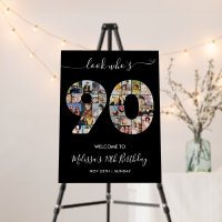 90th Birthday Number 90 Photo Collage Welcome