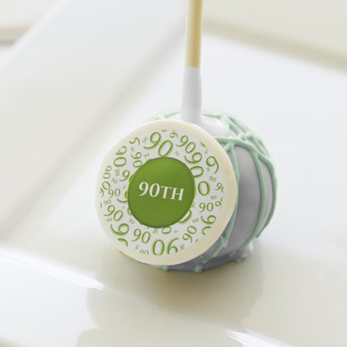 90th Birthday Number Pattern GreenWhite 90 Cake Pops