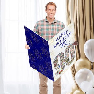 90th Birthday Number with 90 Photos Giant Birthday Card