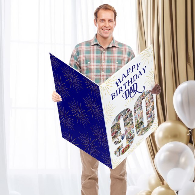 90th Birthday Number with 90 Photos Giant Birthday Card (Creator Uploaded)