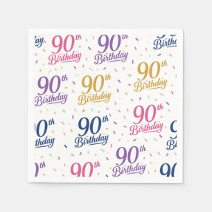 90th Birthday Paper Napkins, Ninety Birthday Party Napkins