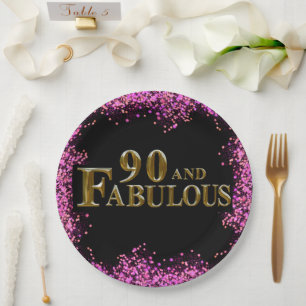 90th Birthday Paper Plates