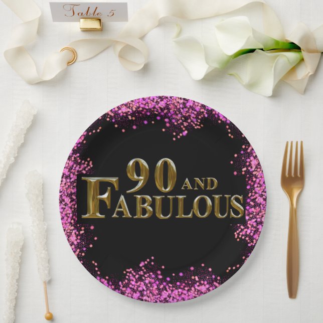 90th Birthday  Paper Plates (Wedding)