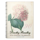 90th Birthday Party Botanical Hydrangea Guest Book at Zazzle