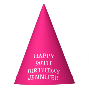 90th Birthday Party Celebration Pink Adult Hat