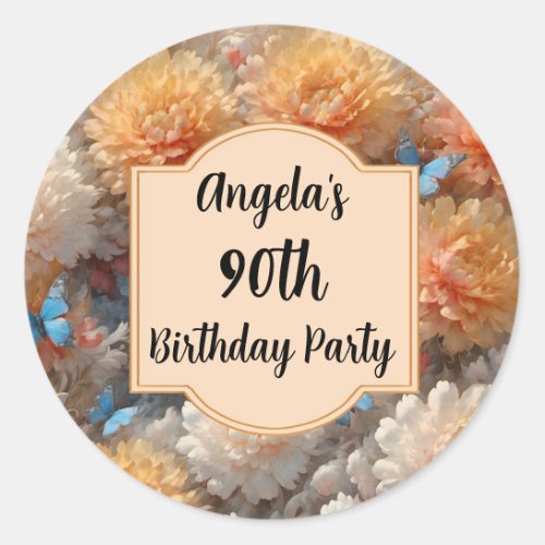 90th Birthday Party Classic Round Sticker