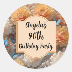 90th Birthday Party Classic Round Sticker