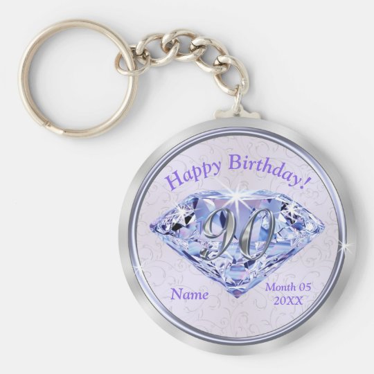 90th Birthday Party Favors PERSONALIZED for Her Keychain Zazzle