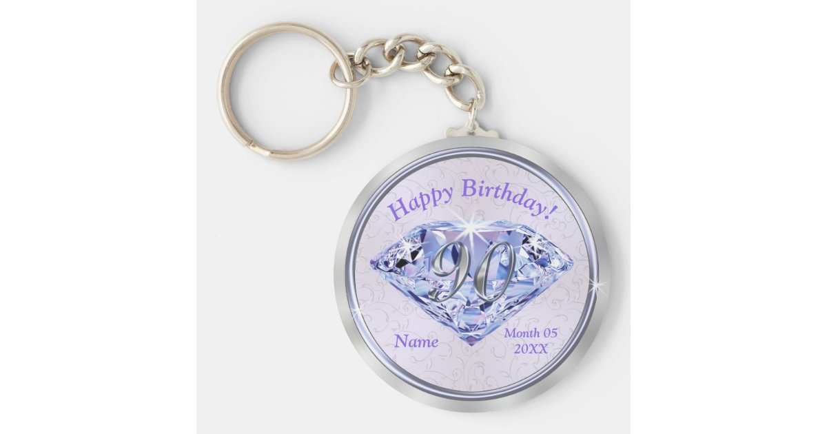 90th Birthday Party Favors PERSONALIZED for Her Keychain Zazzle